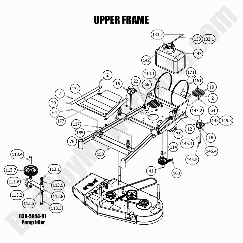 2717 - Bad Boy Mower Parts Lookup > 2020 > Walk Behind > Upper Frame